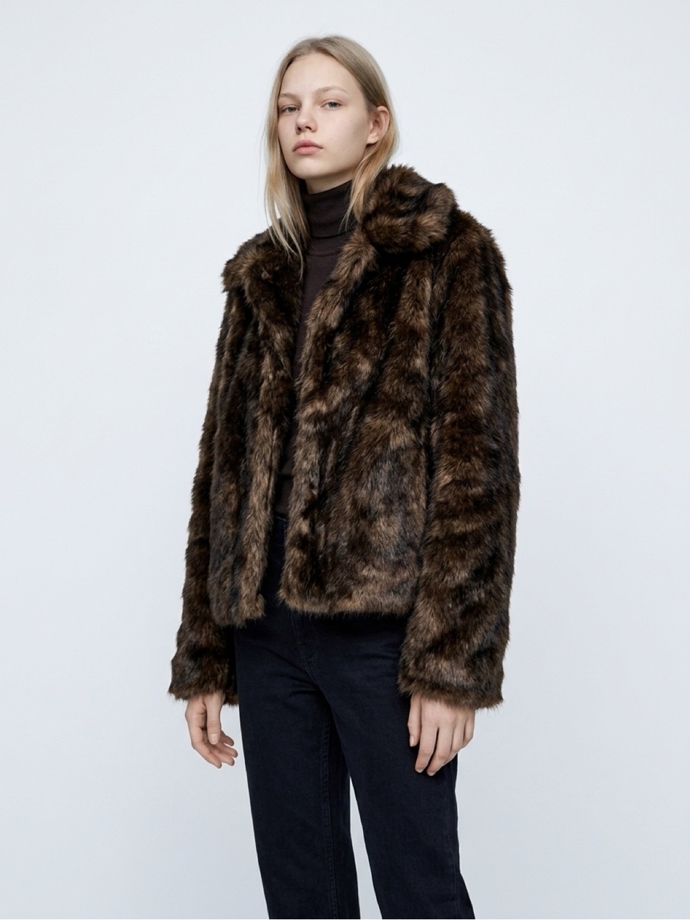 Guess Women's Brown Faux-Fur Teddy Jacket